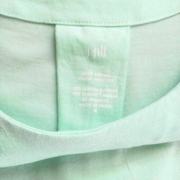 J.Jill Mint Green Luxe Supima Women’s Top - Short Sleeve Scoop Neck Tee, Size M - Picture 6 of 7